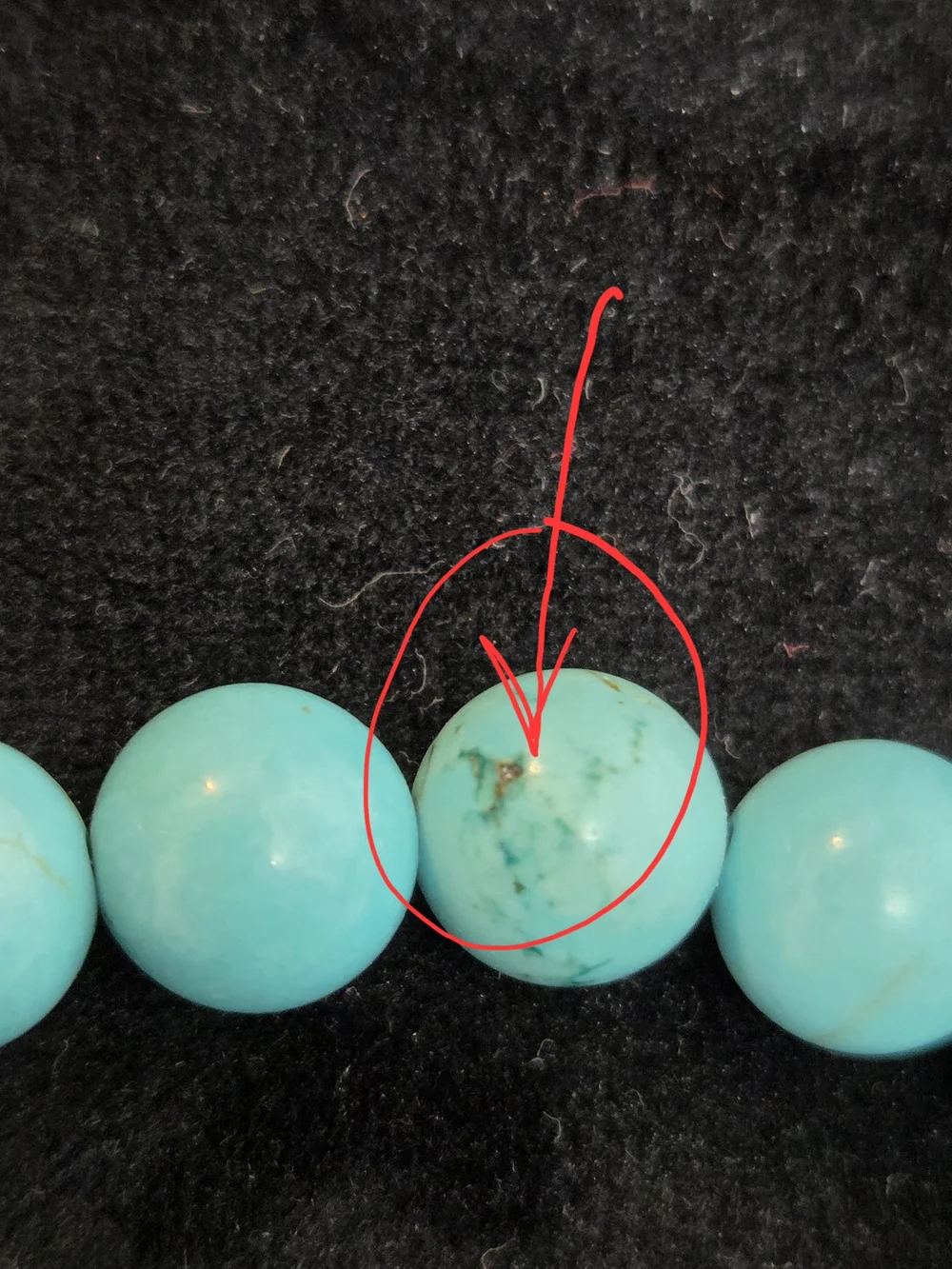 Vintage Natural Turquoise Bead Necklace with Pyrite Inclusions & Om Charm